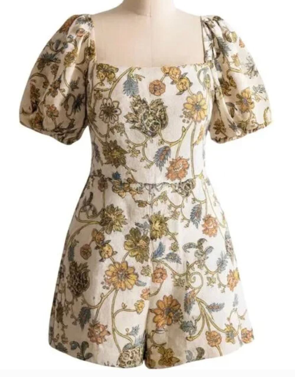 Calypso St. Barth Floral Linen Short Romper Size 4 Boho Cottagecore NWT